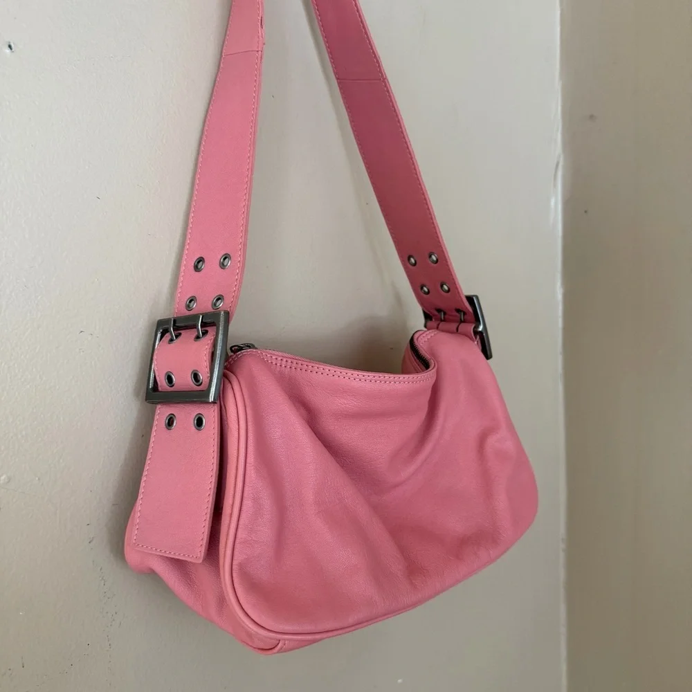 Free People Arm Candy Bag pink Shoulder purse leather NWT Y2K style - Picture 12 of 12